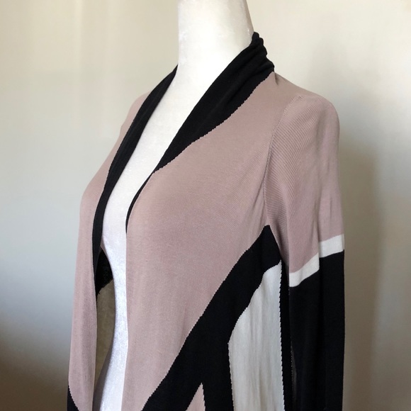 BCBGMaxAzria silk drape open front cardigan - Picture 3 of 5